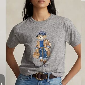 Ralph Lauren Gray Polo Bear Jersey Tee size M